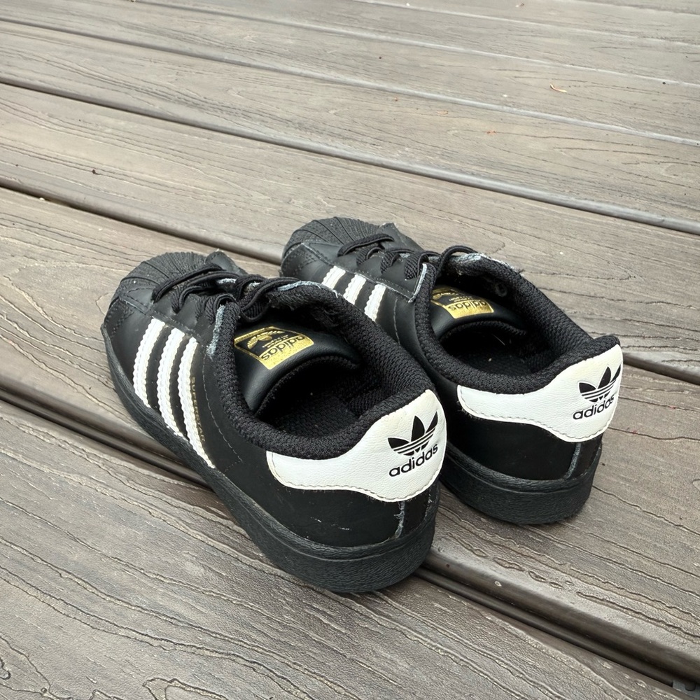 Adidas Black and White Superstar Sneakers - Picture 2 of 2